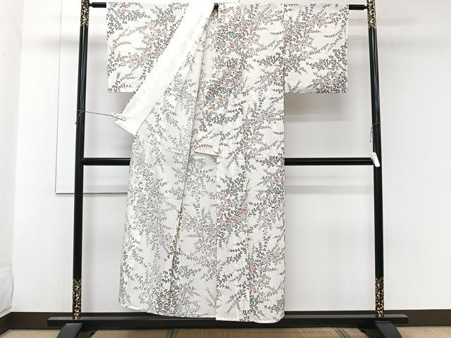 平和屋着物＊夏物　小紋　絽　萩花文　金銀彩　正絹　逸品　未使用　CABL6879xi
