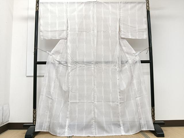 平和屋着物＊夏物　小紋　紗　間道　洗える着物　未使用　CABL6881xi