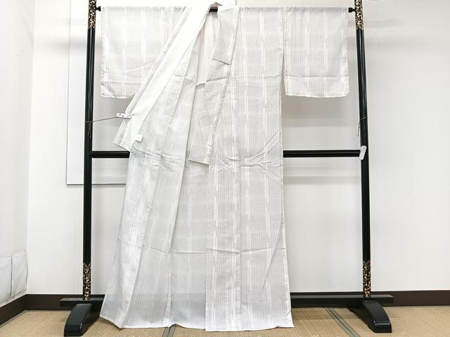 平和屋着物＊夏物　小紋　紗　間道　洗える着物　未使用　CABL6881xi