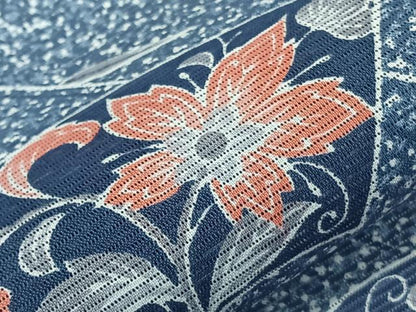 平和屋着物＊夏物　小紋　絽　扇花唐草文　洗える着物　CABL6887xi