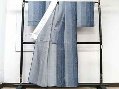 平和屋着物＊夏物　小紋　絽　間道　正絹　逸品　CABL6889xi