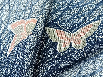 平和屋着物＊夏物　小紋　絽　舞蝶文　洗える着物　CABL6899xi