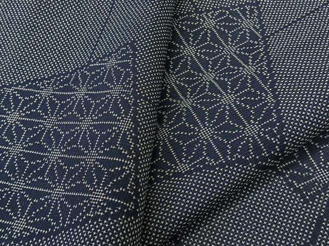 平和屋着物＊夏物　本場大島紬　夏大島　色紙麻の葉文　正絹　逸品　CABL6901xi