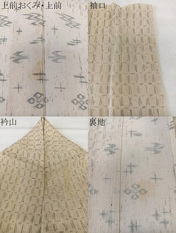 平和屋着物＊夏物　訪問着　ぜんまい紬　紗　琉球絣文様　正絹　逸品　CABL6903xi