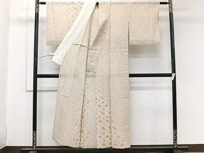 平和屋着物＊夏物　訪問着　ぜんまい紬　紗　琉球絣文様　正絹　逸品　CABL6903xi