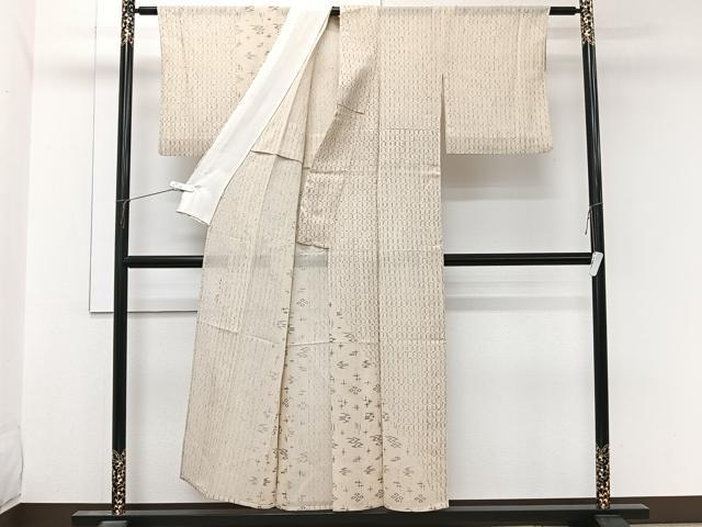 平和屋着物＊夏物　訪問着　ぜんまい紬　紗　琉球絣文様　正絹　逸品　CABL6903xi