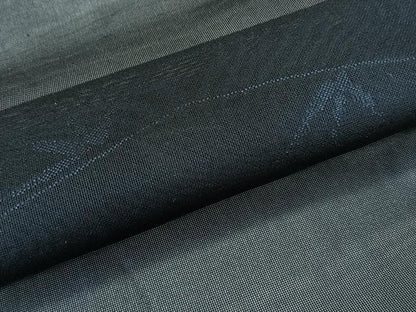 平和屋着物＊夏物　小紋　紗　枝笹文　黒地　正絹　逸品　CABL6904xi