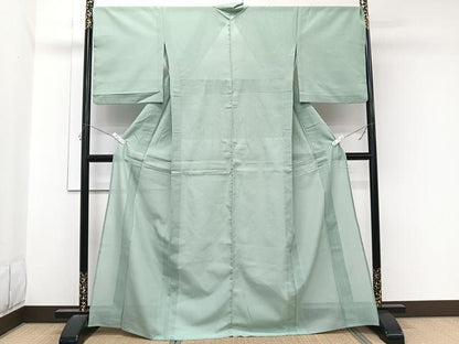 平和屋着物＊夏物　紗紬　格子柄　正絹　逸品　CABL6906xi