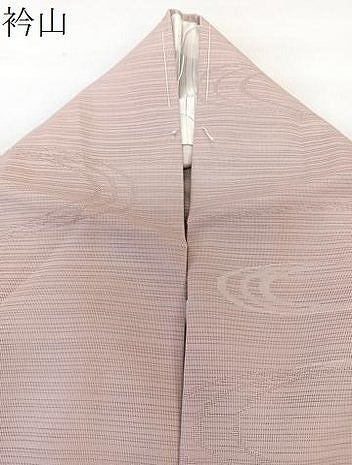 平和屋着物＊夏物　色無地　変わり絽　流水紋紗　薄柿色　正絹　逸品　CABL6907xi