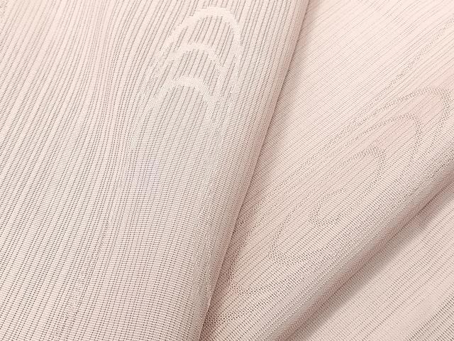 平和屋着物＊夏物　色無地　変わり絽　流水紋紗　薄柿色　正絹　逸品　CABL6907xi