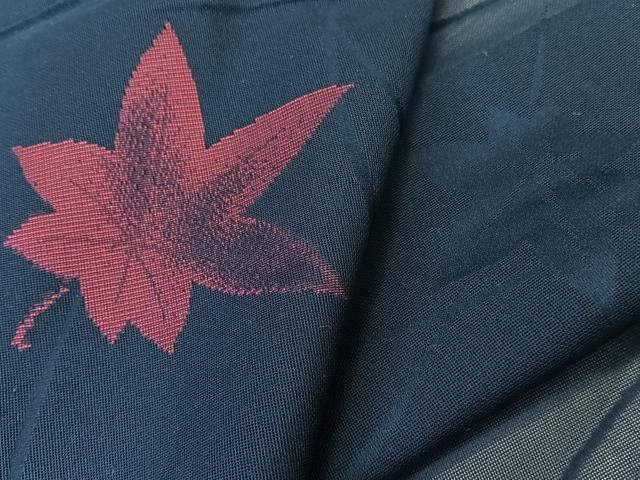 平和屋着物＊夏物　小紋　芝楓文　正絹　逸品　CABL6909xi