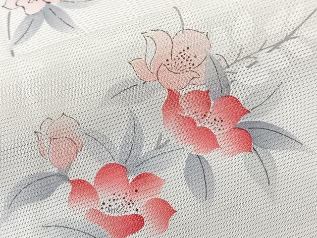 平和屋着物＊夏物　小紋　絽　手描き　枝草花文　正絹　逸品　CABL6914xi