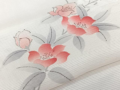 平和屋着物＊夏物　小紋　絽　手描き　枝草花文　正絹　逸品　CABL6914xi