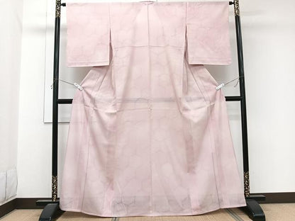 平和屋着物＊夏物　小紋　縦絽　亀甲紋紗　霞文　正絹　逸品　未使用　CABL6916xi