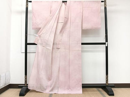 平和屋着物＊夏物　小紋　縦絽　亀甲紋紗　霞文　正絹　逸品　未使用　CABL6916xi