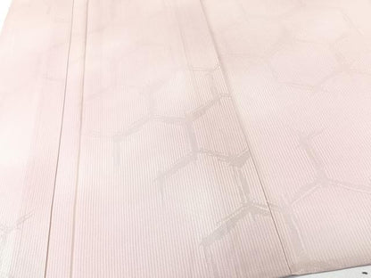 平和屋着物＊夏物　小紋　縦絽　亀甲紋紗　霞文　正絹　逸品　未使用　CABL6916xi