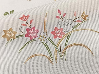 平和屋着物＊夏物　小紋　絽　草花文　正絹　逸品　CABL6918xi