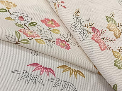 平和屋着物＊夏物　小紋　絽　草花文　正絹　逸品　CABL6918xi