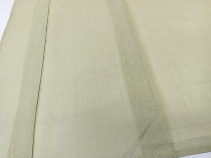 平和屋着物＊夏物　紗紬　抹茶色　正絹　逸品　CABL6920xi