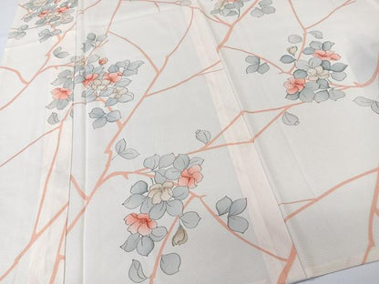 平和屋着物＊夏物　小紋　絽　枝草花文　正絹　逸品　CABL6921xi