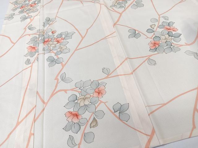 平和屋着物＊夏物　小紋　絽　枝草花文　正絹　逸品　CABL6921xi