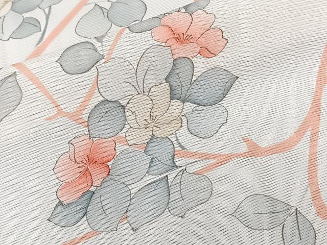 平和屋着物＊夏物　小紋　絽　枝草花文　正絹　逸品　CABL6921xi