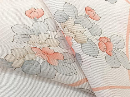 平和屋着物＊夏物　小紋　絽　枝草花文　正絹　逸品　CABL6921xi
