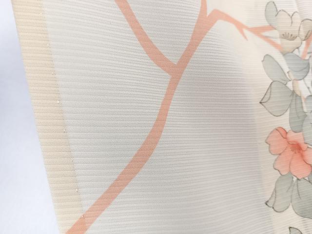 平和屋着物＊夏物　小紋　絽　枝草花文　正絹　逸品　CABL6921xi