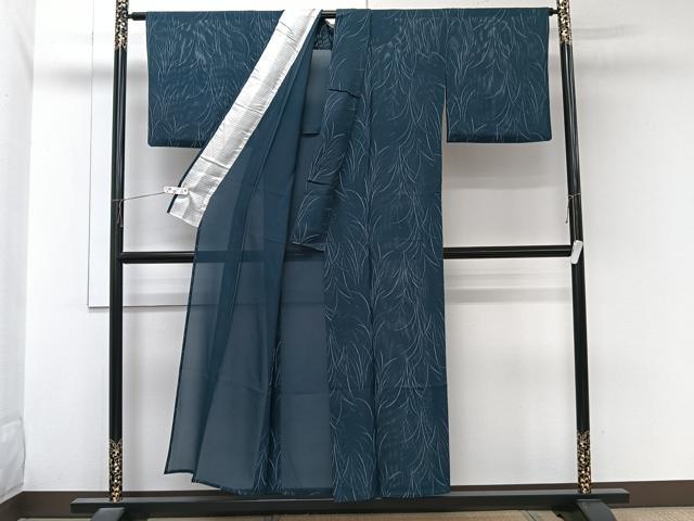 平和屋着物＊夏物　小紋　絽　草尽くし　正絹　逸品　CABL6930xi