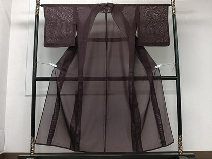 平和屋着物＊夏物　色無地　絽　似せ紫色　洗える着物　CABL6944xi