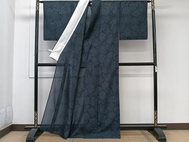 平和屋着物＊夏物　本場大島紬　夏大島　100亀甲　亀甲丸文　正絹　逸品　CABL6951xi