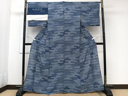 平和屋着物＊夏物　小紋　絽　絵霞花文　五泉　反端付き　正絹　逸品　CABL6952xi