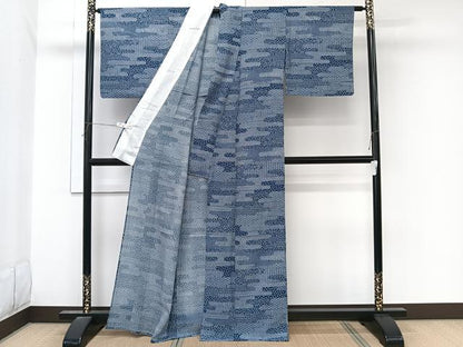 平和屋着物＊夏物　小紋　絽　絵霞花文　五泉　反端付き　正絹　逸品　CABL6952xi