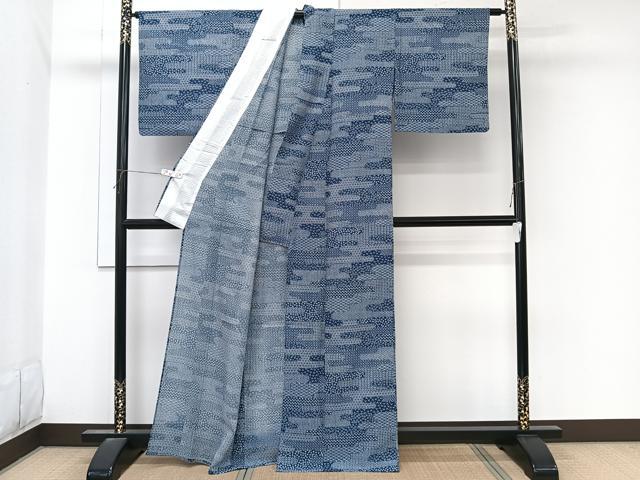 平和屋着物＊夏物　小紋　絽　絵霞花文　五泉　反端付き　正絹　逸品　CABL6952xi