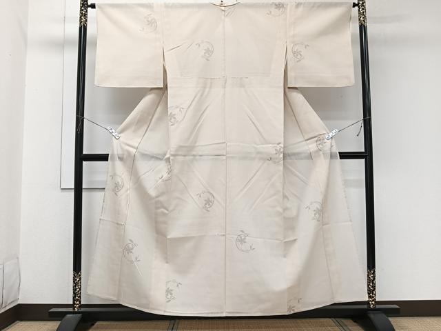 平和屋着物＊夏物　夏結城　紗紬　100亀甲　飛び亀甲　花唐草文　正絹　逸品　CABL6962xi