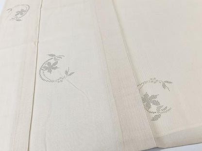 平和屋着物＊夏物　夏結城　紗紬　100亀甲　飛び亀甲　花唐草文　正絹　逸品　CABL6962xi