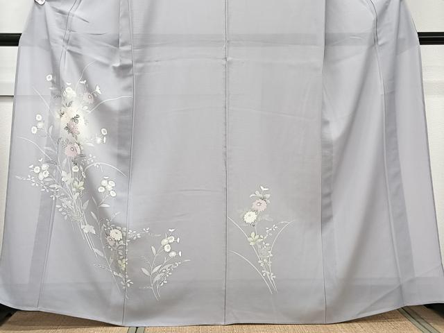 平和屋着物＊夏物　訪問着　絽　友禅　草花文　暈し染め　正絹　逸品　CABL6975xi