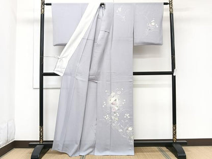 平和屋着物＊夏物　訪問着　絽　友禅　草花文　暈し染め　正絹　逸品　CABL6975xi