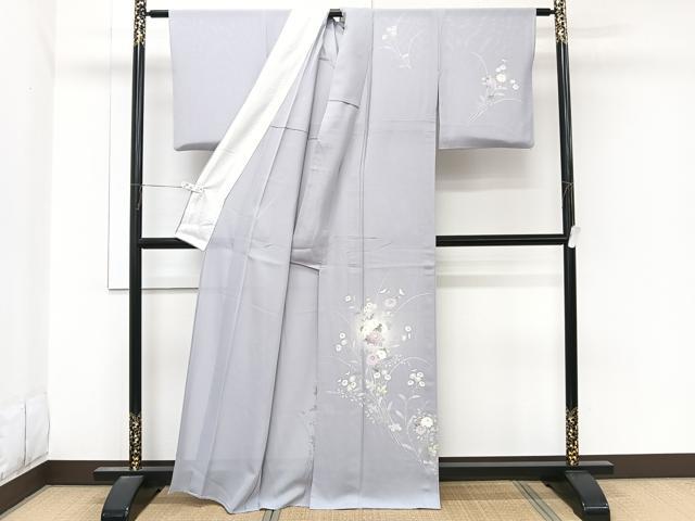 平和屋着物＊夏物　訪問着　絽　友禅　草花文　暈し染め　正絹　逸品　CABL6975xi