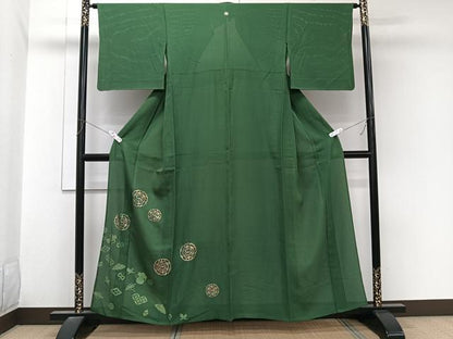 平和屋着物＊夏物　色留袖　縦絽　正倉院宝文　金彩　正絹　逸品　CABL6976xi