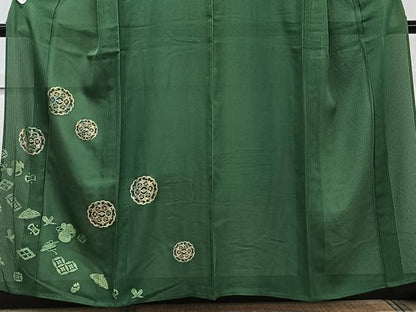 平和屋着物＊夏物　色留袖　縦絽　正倉院宝文　金彩　正絹　逸品　CABL6976xi