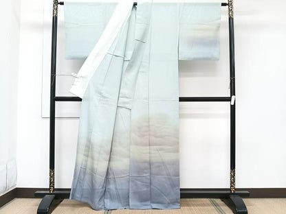 平和屋着物＊夏物　訪問着　絽　雲文　暈し染め　正絹　逸品　CABL6977xi