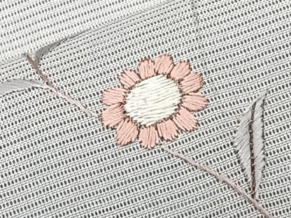 平和屋着物＊夏物　訪問着　絽　刺繍　草花文　暈し染め　銀彩　正絹　逸品　CABL6979xi