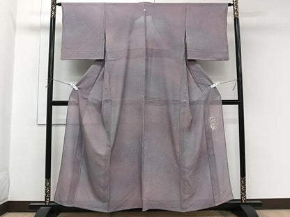 平和屋着物＊染色作家　斉藤三才　夏物　小紋　絽縮緬　暈し染め　正絹　逸品　CABL6999xi