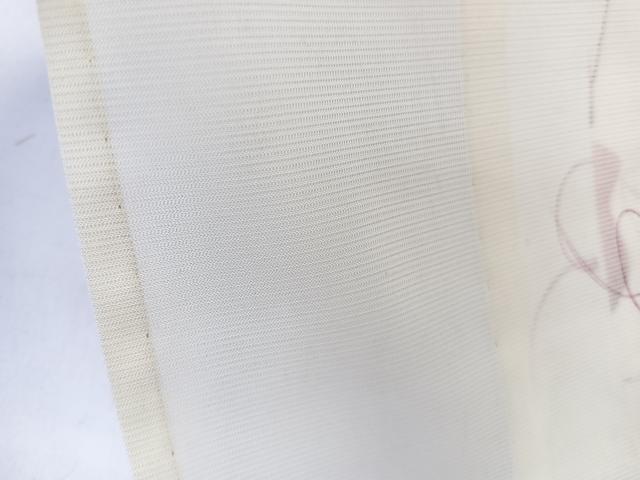 平和屋着物＊夏物　小紋　絽　手描き　蔦の葉文　洗える着物　CABL7009xi