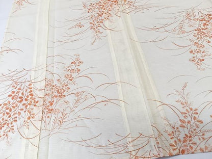 平和屋着物＊夏物　小紋　絽　芝草花文　洗える着物　CABL7013xi