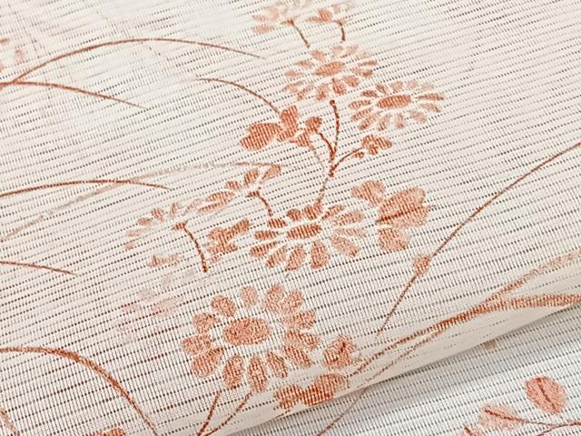 平和屋着物＊夏物　小紋　絽　芝草花文　洗える着物　CABL7013xi