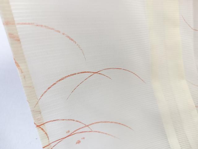 平和屋着物＊夏物　小紋　絽　芝草花文　洗える着物　CABL7013xi
