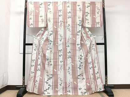 平和屋着物＊夏物　撫松庵　小紋・浴衣兼用　セオアルファ　トンボ花文　洗える着物　CABL7015xi