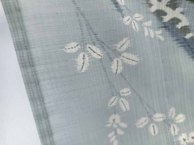 平和屋着物＊夏物　小紋　紗　雪輪草花文　洗える着物　CABL7016xi